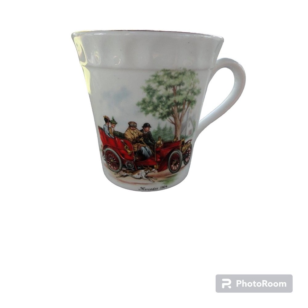 Vintage Crown Staffordshire Fine Bone Cup England Mug Mercedes 1904 Gold Trimmed